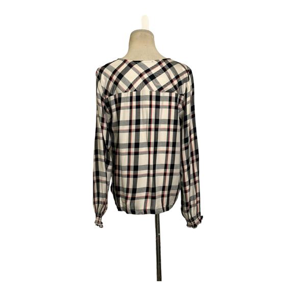 Sanctuary plaid long sleeves front crossed top size small - Picture 10 of 11
